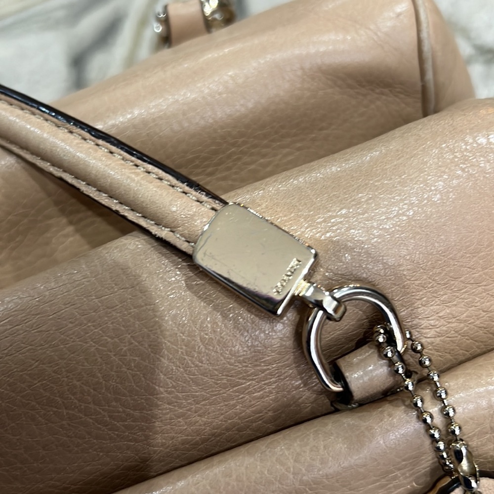 💕 coach beige leather large satchel shoulder bag 💕 - Picture 7 of 16